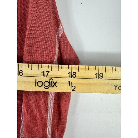 GAP Jumpsuit Womens 8 Red White Striped Button Front Wide Leg Costal Cowgirl - Picture 2 of 6